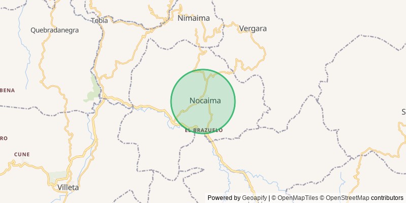 Mapa del municipio de Nocaima