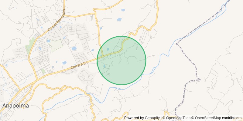 Mapa con la zona aproximada de la finca