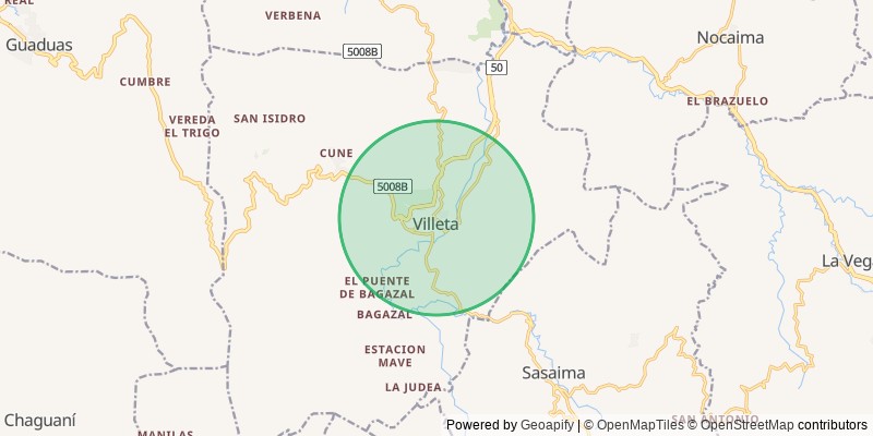 Mapa del municipio de Villeta