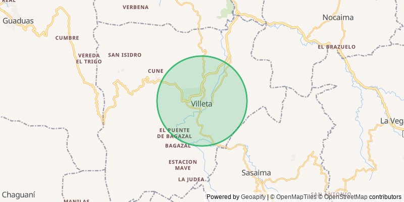 Mapa del municipio de Villeta