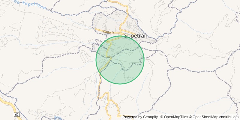 Mapa con la zona aproximada de la finca