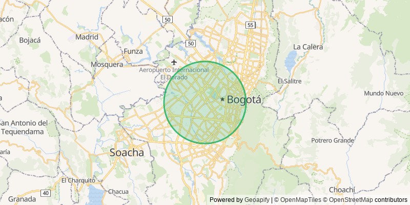 Mapa del municipio de Bogotá D.C.