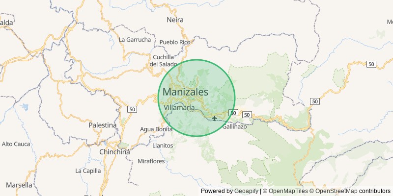Mapa del municipio de Manizales
