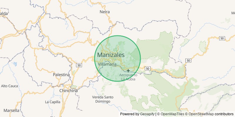 Mapa del municipio de Manizales