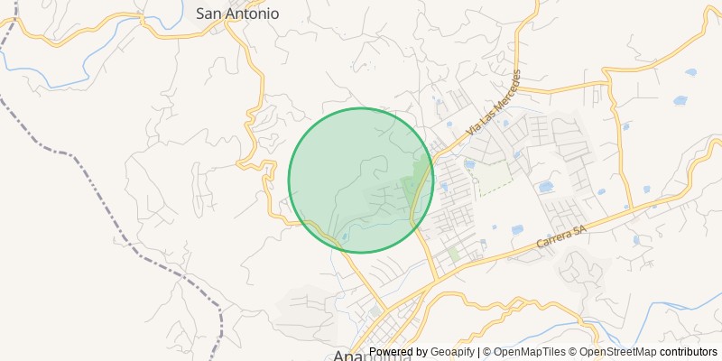 Mapa con la zona aproximada de la finca