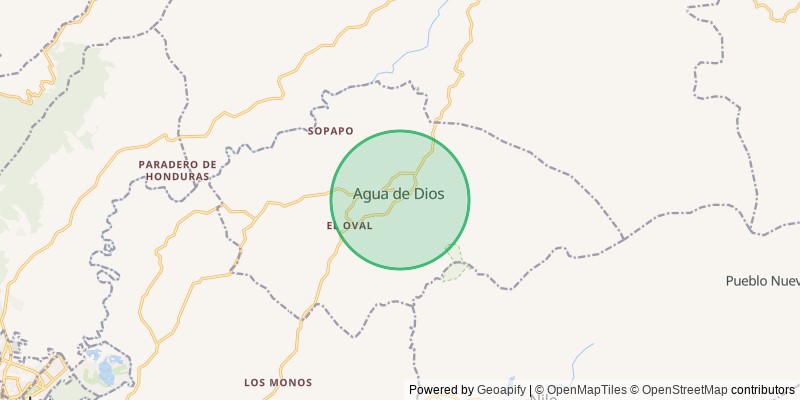 Mapa del municipio de Agua de Dios
