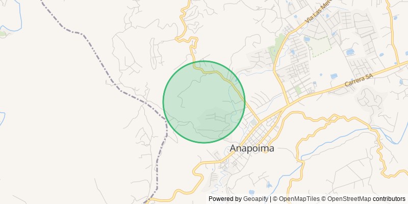 Mapa con la zona aproximada de la finca