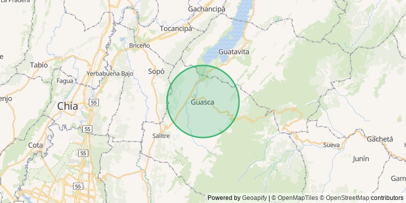 Mapa del municipio de Guasca