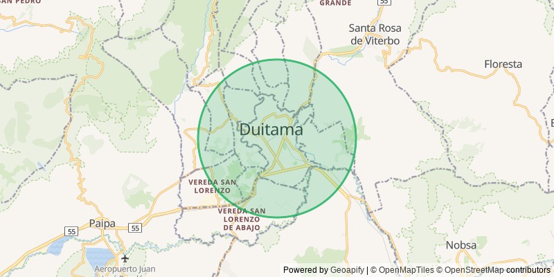 Mapa del municipio de Duitama