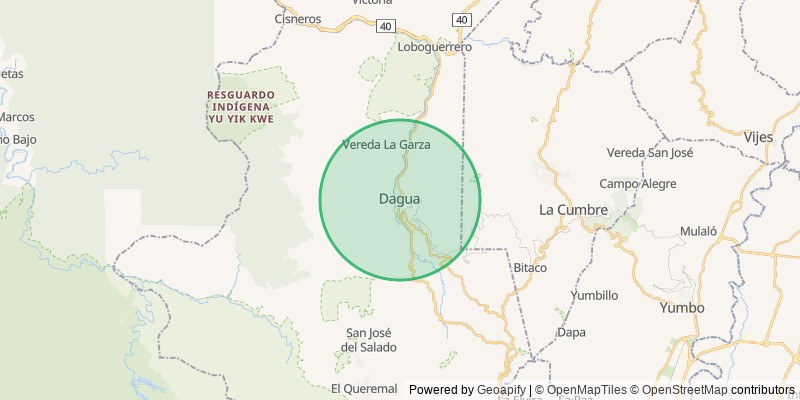 Mapa del municipio de Dagua