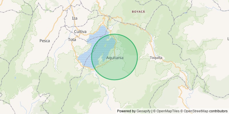 Mapa del municipio de Aquitania