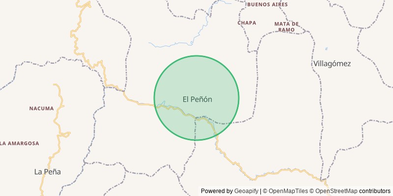 Mapa del municipio de El Peñón(Cca.)
