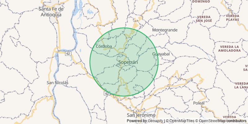 Mapa del municipio de Sopetran